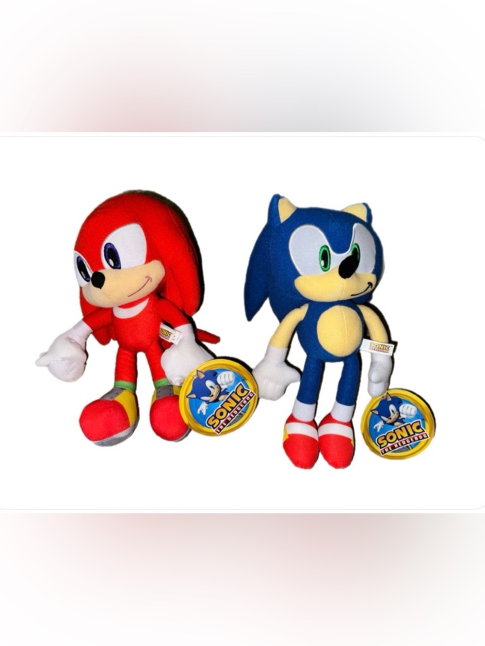 Sonic & Knuckles Plush Toy Set - Blue and Red